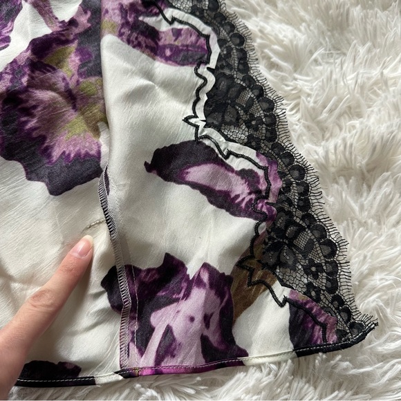 Jcrew Lace Trim Slip Dress In Iris Floral Textured Satin New With Defects Size 8 - Picture 8 of 12